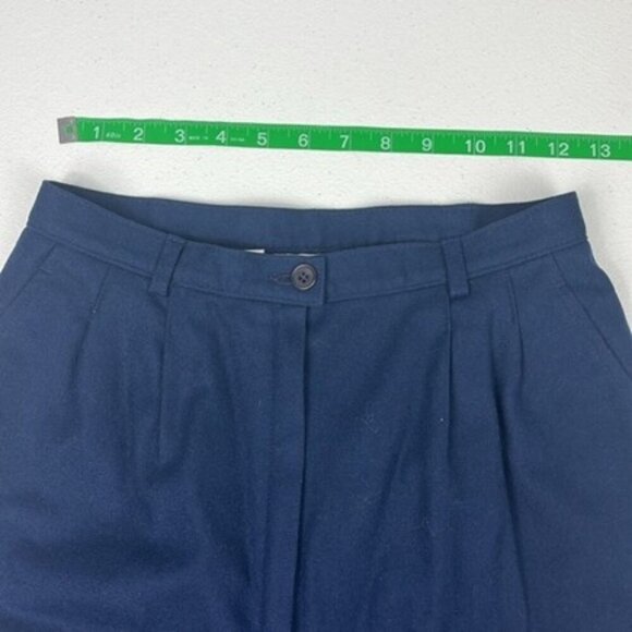 Pendleton Seasonless Wool Slacks Blue Pleated Straight Leg High Rise Pants 10 - Picture 8 of 12